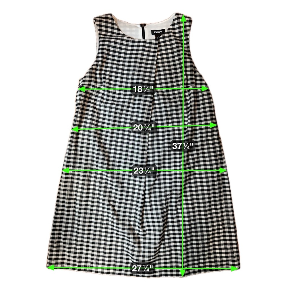 DKNY Gingham A-Line Sleeveless Dress | Size 12 | Classic Check - Picture 16 of 16